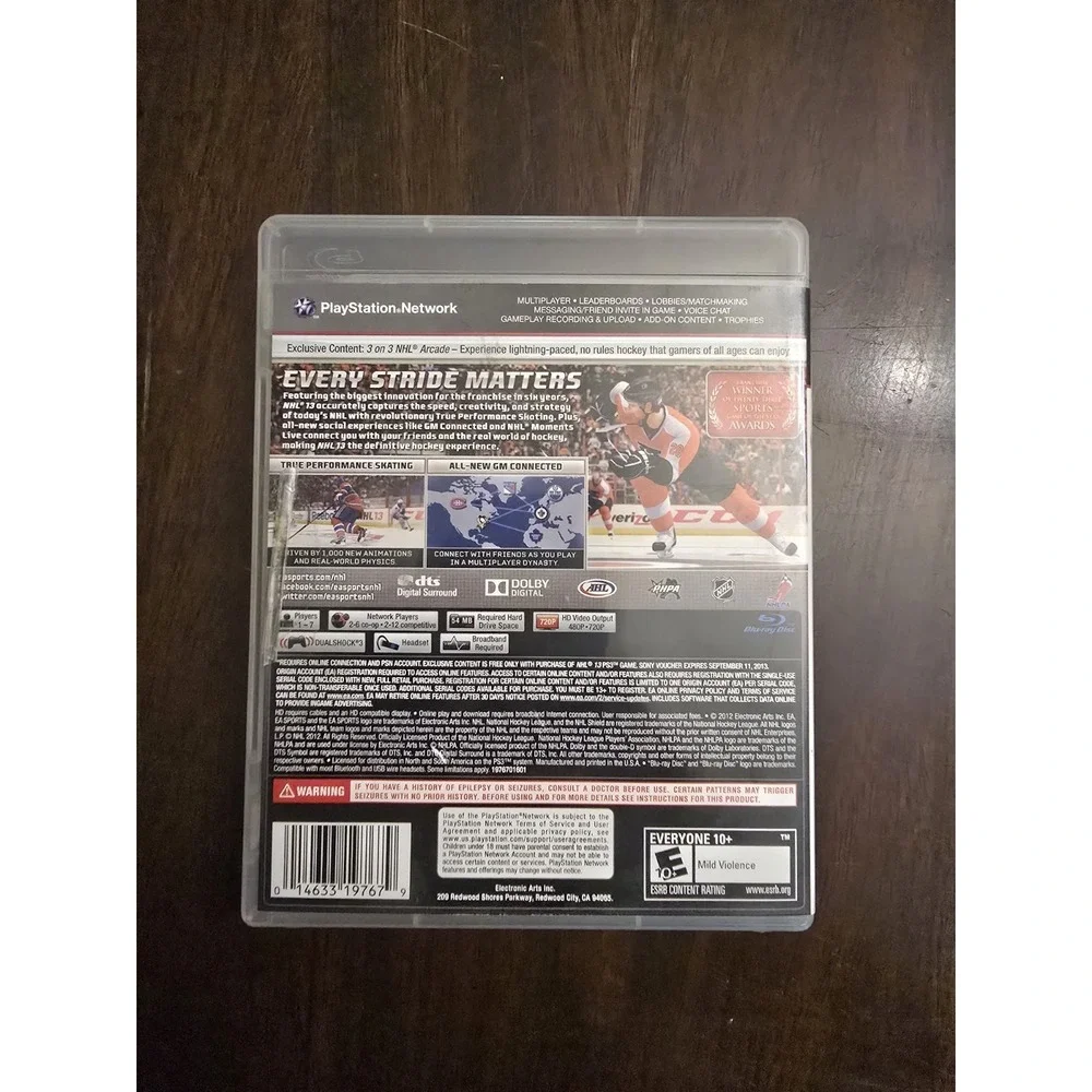 NHL 13 Hockey (Sony PlayStation 3, 2012) PS3 complete CIB video game